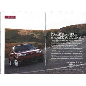 Toyota Camry V6 Car Automobile Advertisement 1990s Vintage Print Ad 2 PAGE
